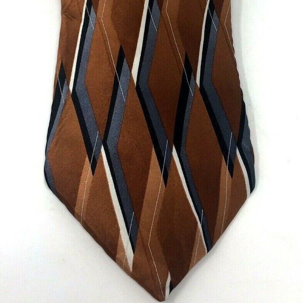 ARROW Mens Necktie Burnt Orange Grey Black